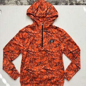 Waggle Orange Hoodie with Black Pattern Size M Men